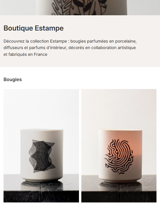 Nouvelle boutique pour Estampe